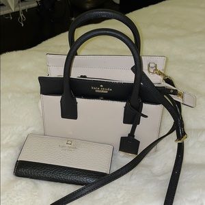 Kate Spade Nude/Black Top Handle Purse & Wallet